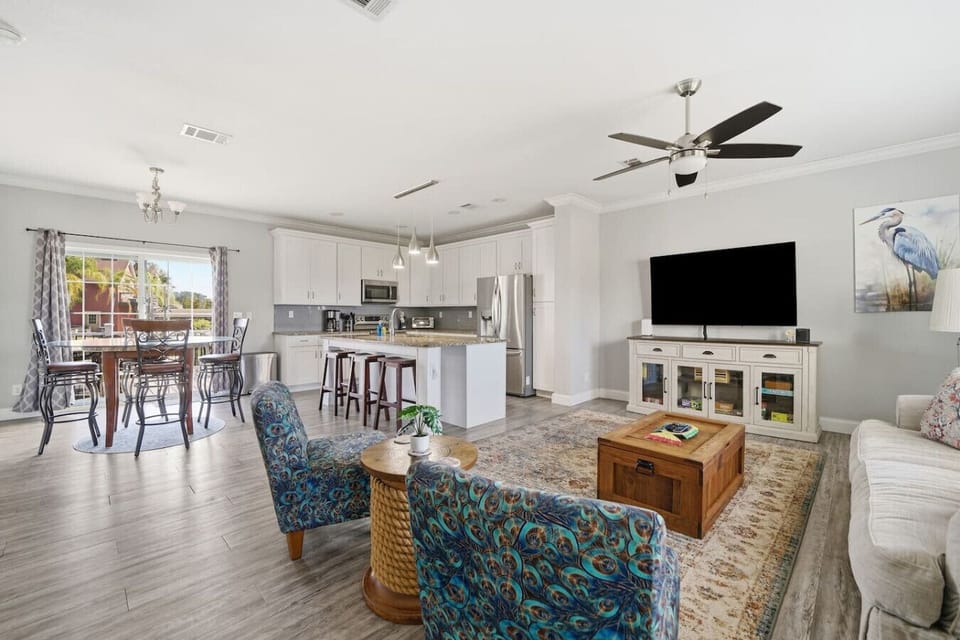 Airy living space where style meets functionality