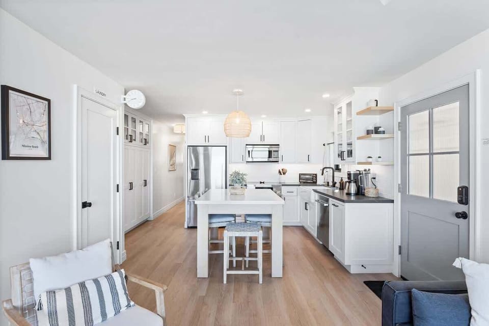 A kitchen that's as bright and airy as the beach just steps away.