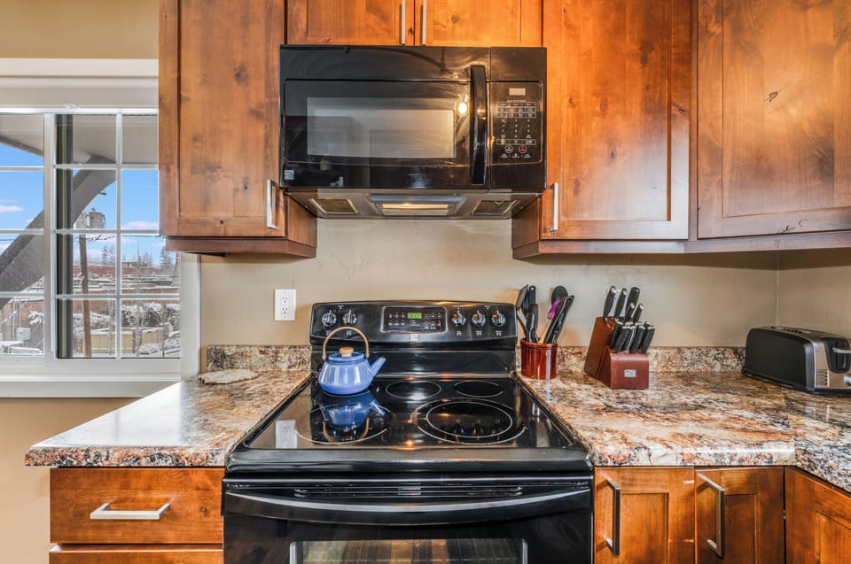 Enjoy making dinner with the five-burner stove.