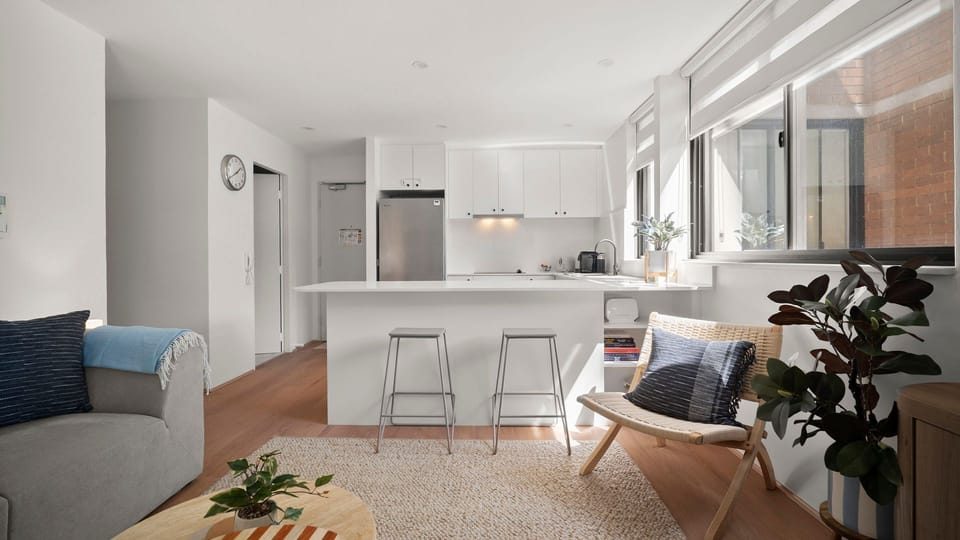 Open plan living, lounge room and kitchen