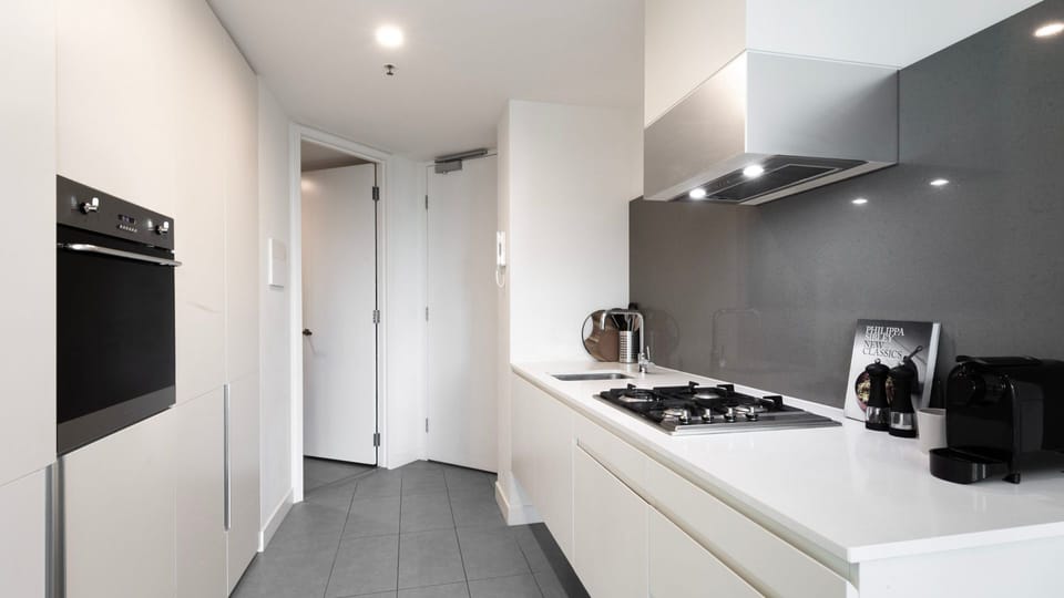 Kitchen with stove and oven
