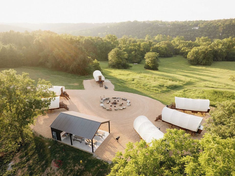 Ariel view of Conestoga Wagons