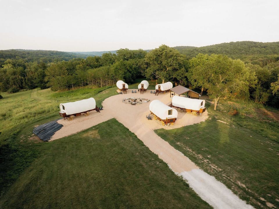 Ariel view of Conestoga Wagons