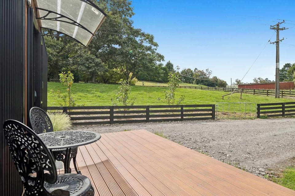 Deck with paddock views