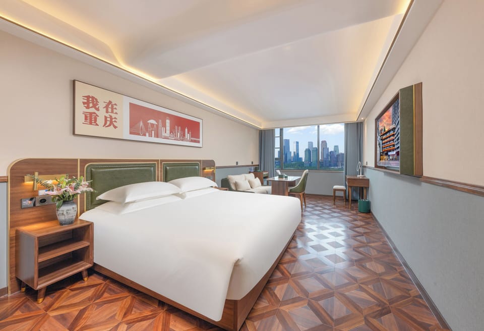 Night View Deluxe King Room | Premium bedding, memory foam beds, minibar (free items), desk