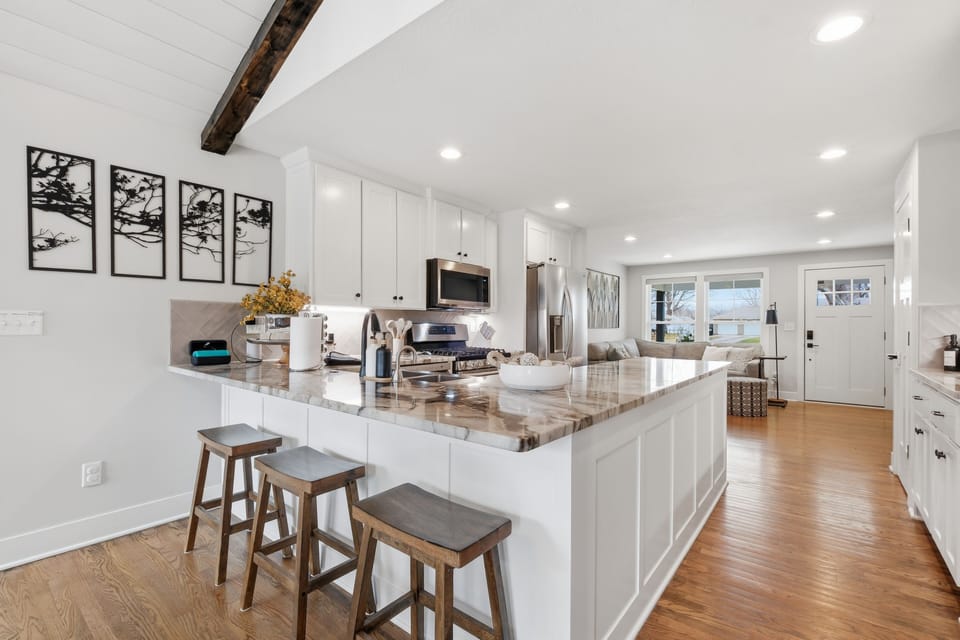 Bright kitchen with ample counter