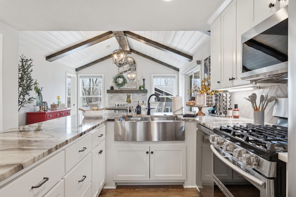 Fully equipped kitchen with modern appliances