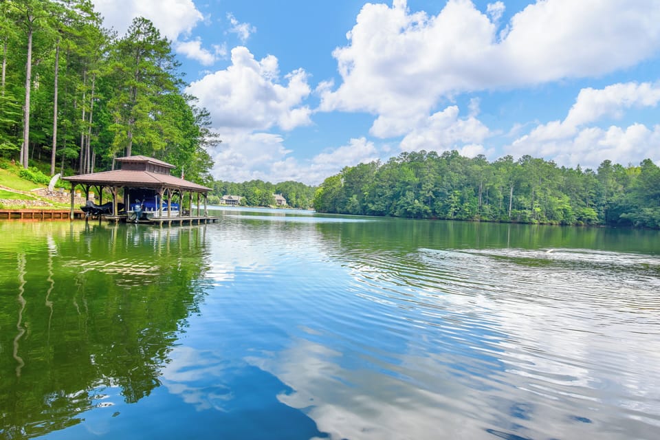 The private cove is a wonderful spot to swim, float, fish and kayak. 