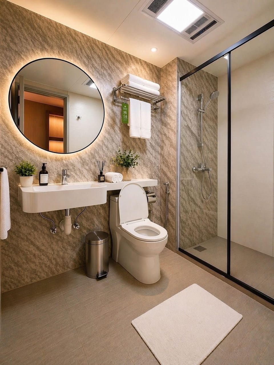 Deluxe Twin Room | Bathroom | Shower, towels, soap, shampoo