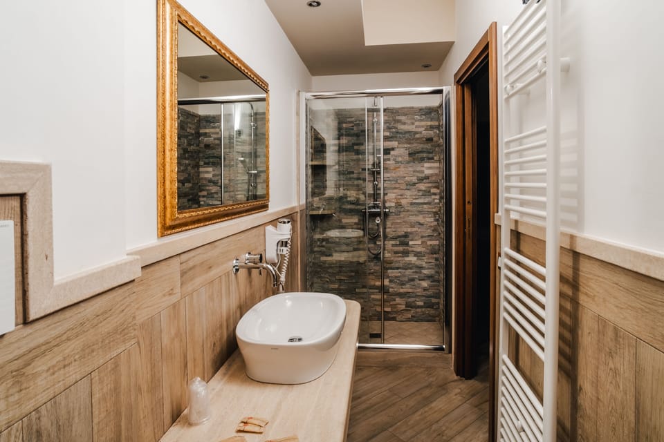 Deluxe Room | Bathroom | Shower, hair dryer, bidet, towels