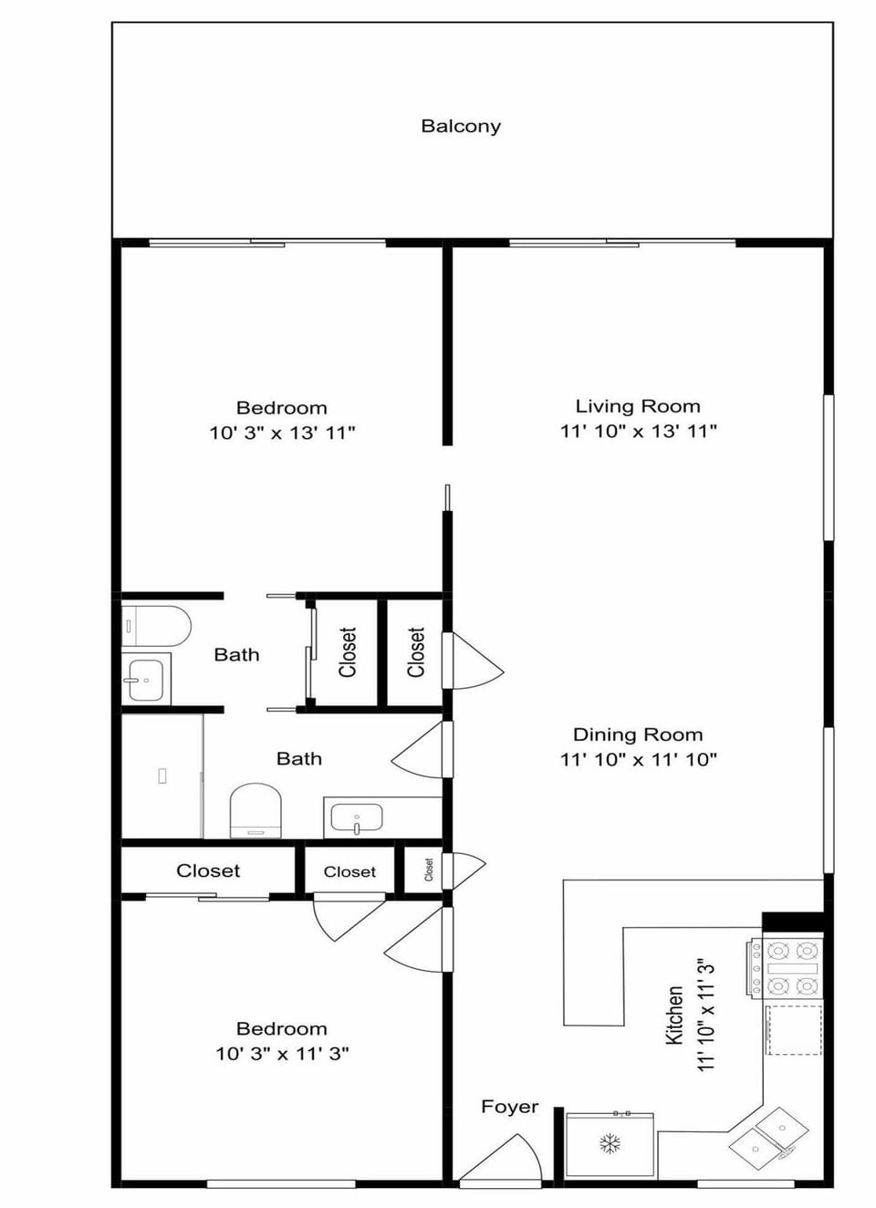 Pointe South 307 - Floor Plan