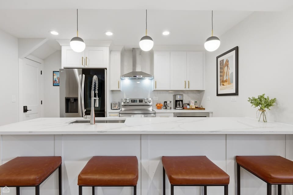 Indoors, Kitchen, Lamp, Bar Stool, Furniture