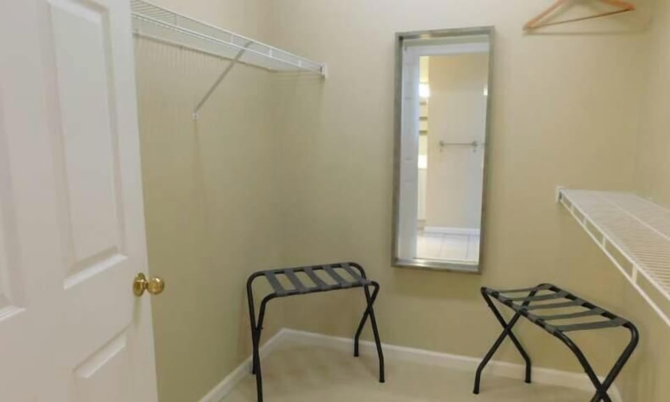Plenty of closet space for storage and luggage racks
