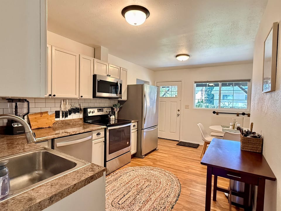 Kitchen stocked with all the basics and then some! 