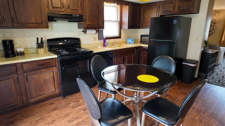 Cozy kitchen with modern appliances and casual dining area