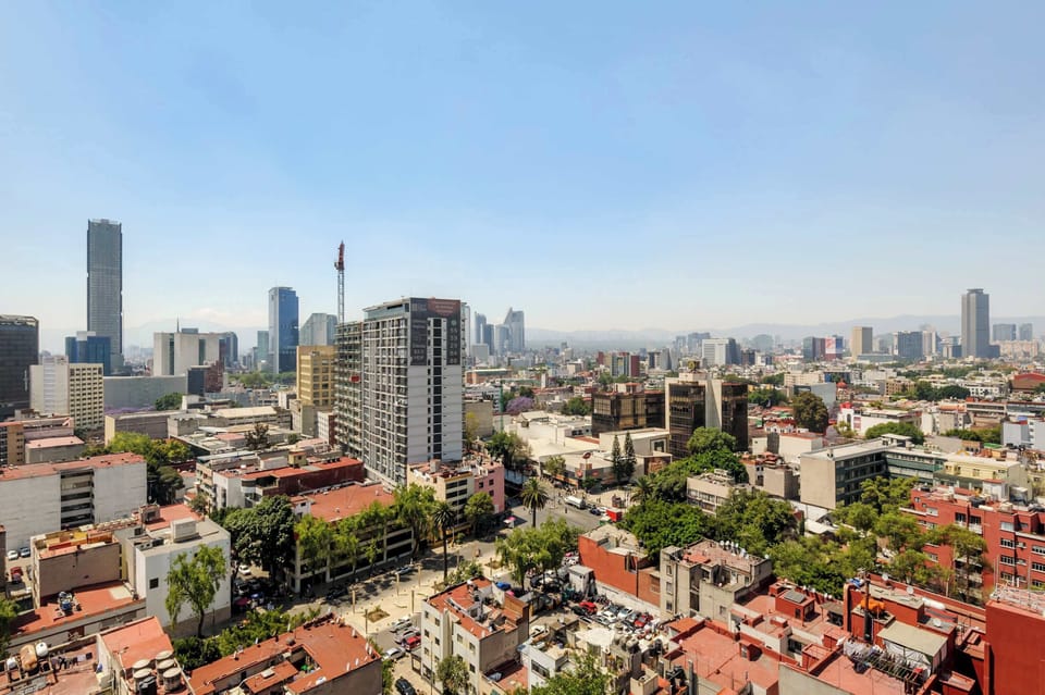 Stunning panoramic city view from the apartment
