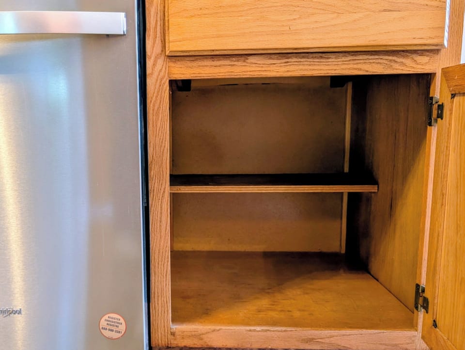 Designated open space for renter's kitchen needs