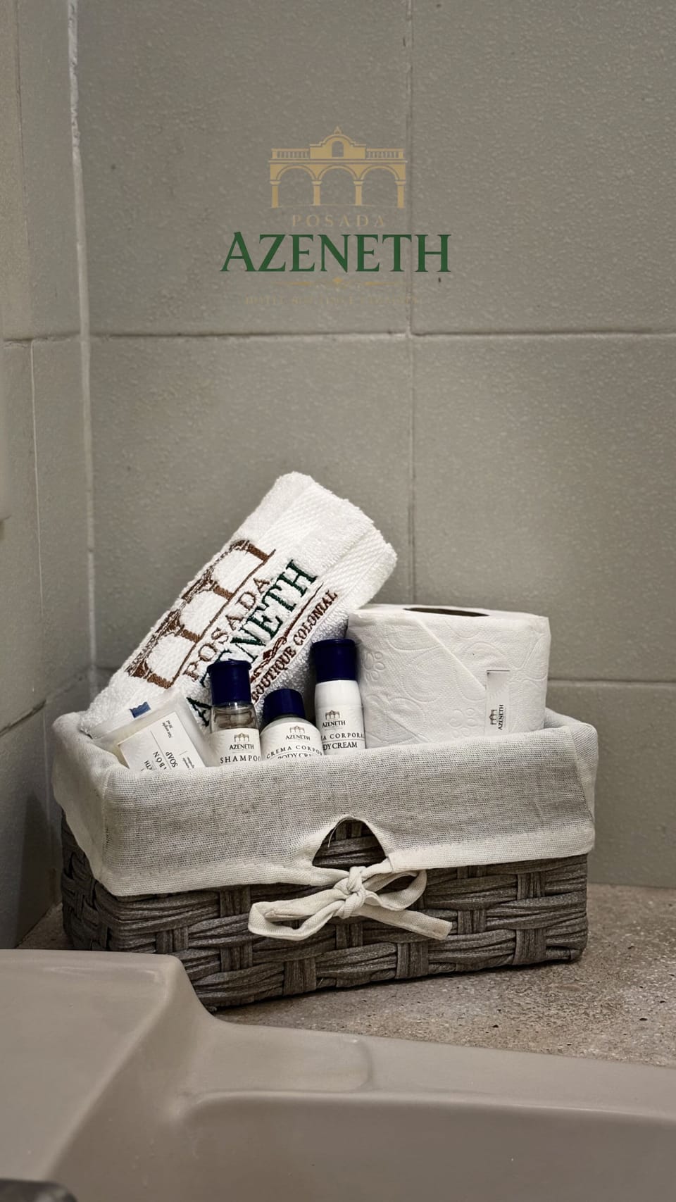 Shower, towels, soap, shampoo