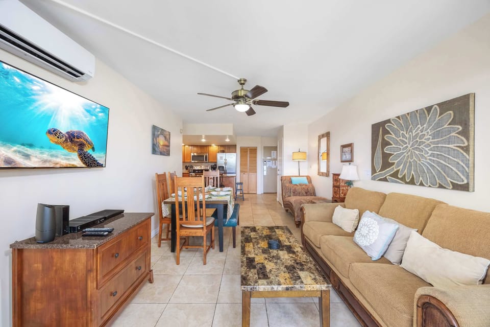 Unwind on a comfortable sofa while enjoying your favorite shows on a 50-inch TV—ideal for cozy nights and effortless entertainment. The sofa also transforms into a pull-out bed.