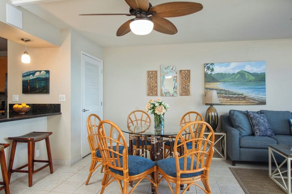 Savor island meals in a light-filled, rattan-accented dining space that blends relaxed luxury with tropical artistry    VIR-508