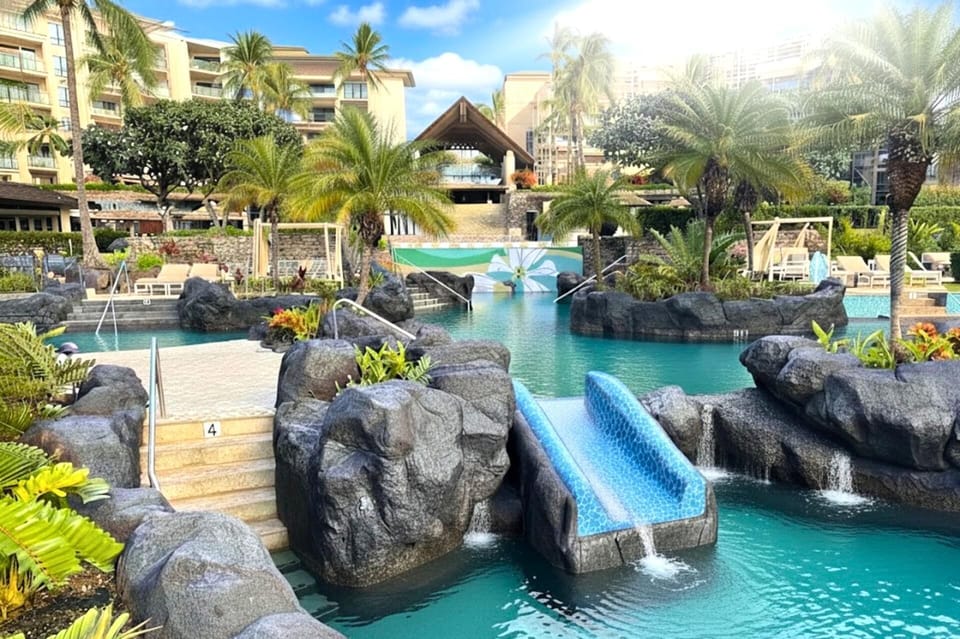 The pools are back open and now include a slide! The Resort at Kapalua Bay is the perfect blend of Michelin-Key luxury and a family-friendly resort. 