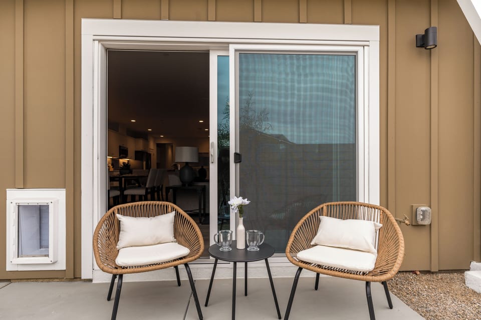 Indoor-outdoor living simplified with easy access to your own fenced-in patio.