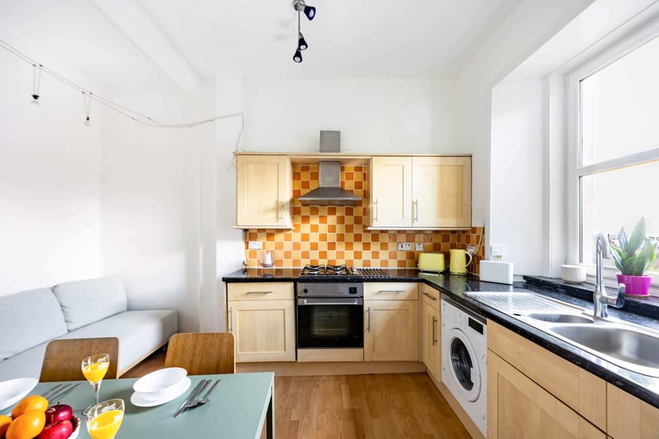 The open-plan living and dining area