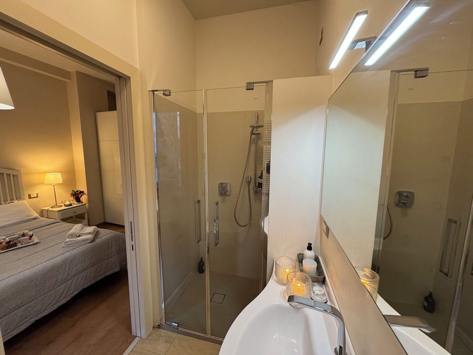 Interior Design, Floor, Flooring, Room, Ceiling, Plumbing Fixture, Bedroom, Plumbing, Bed, Bathroom