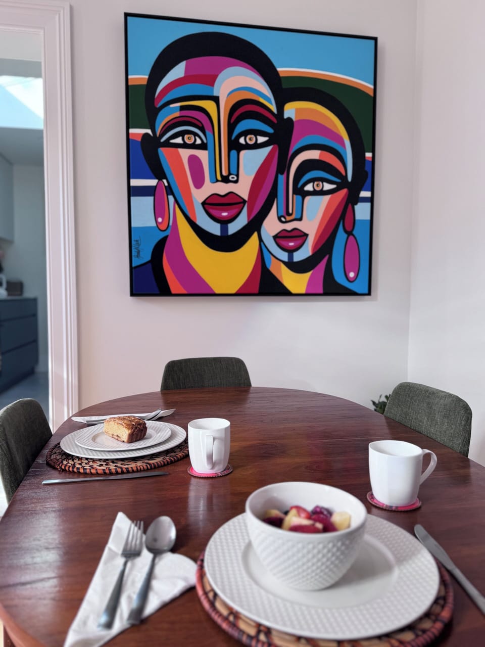 Enjoy a cozy breakfast or an intimate dinner set.