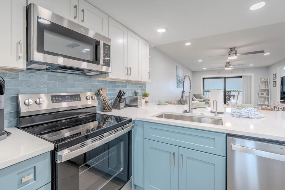 Beautiful kitchen with lots of counter space.