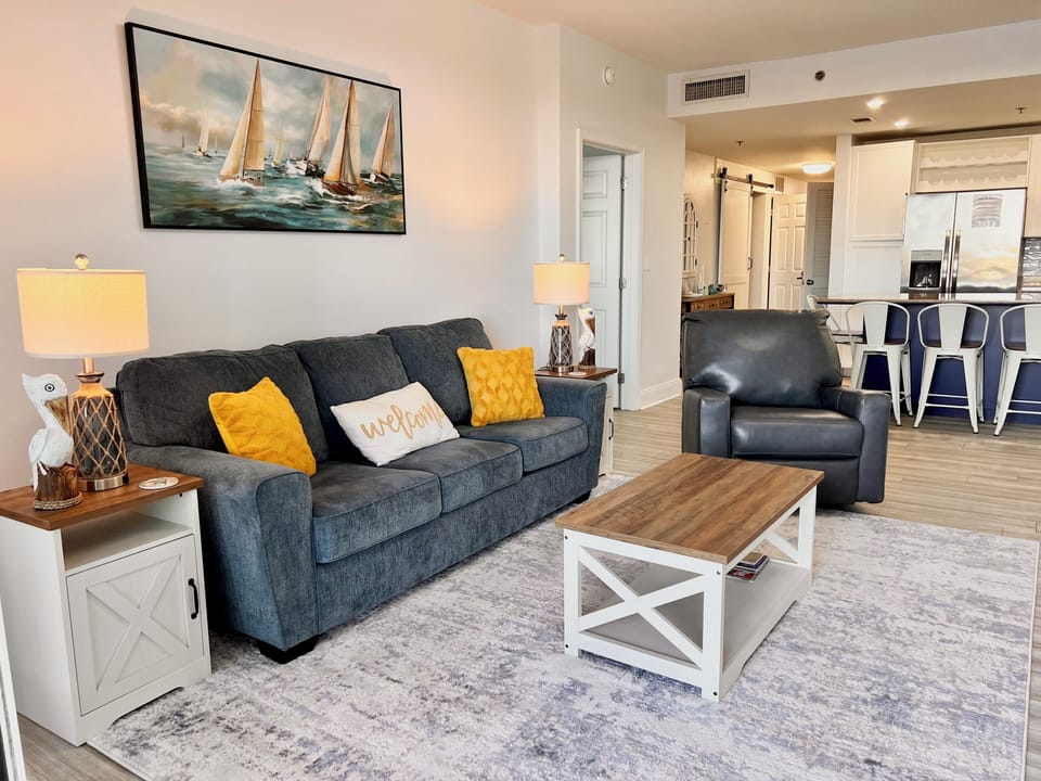 Comfortable sofa easily converts to a queen bed