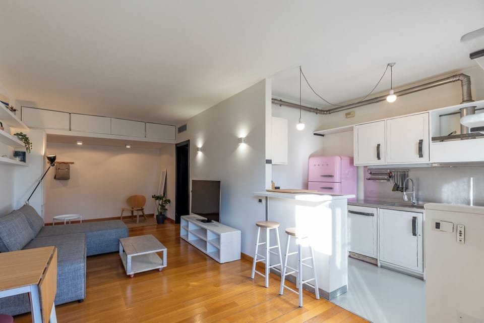 City Apartment, Balcony | Living area | 43-inch Smart TV with digital channels