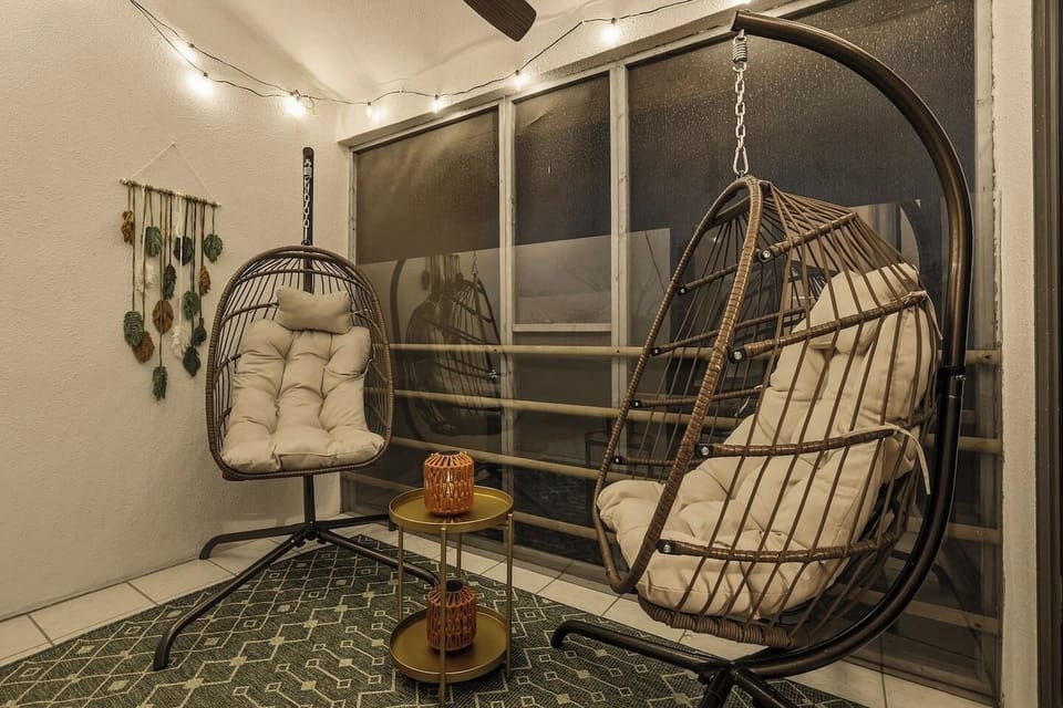 Private Balcony wth Egg chairs