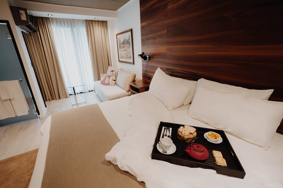 Indulge in breakfast in bed for a slow, cozy morning.