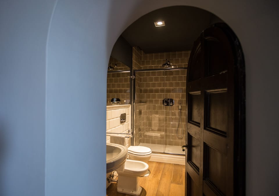 Exclusive Double Room, 1 King Bed | Bathroom | Separate tub and shower, free toiletries, hair dryer, slippers