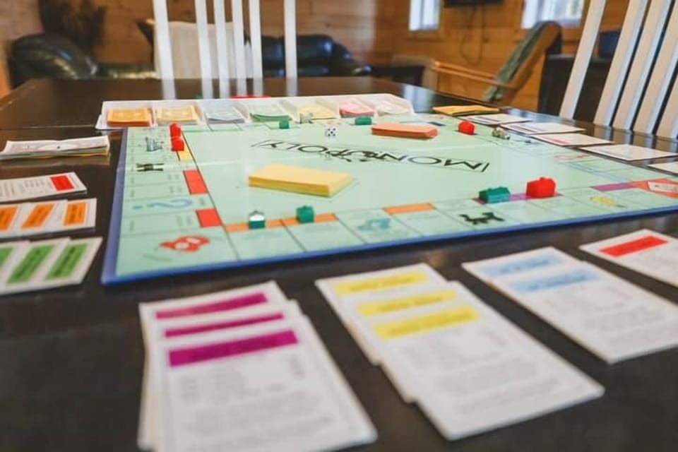 Board games are available for those dreary days