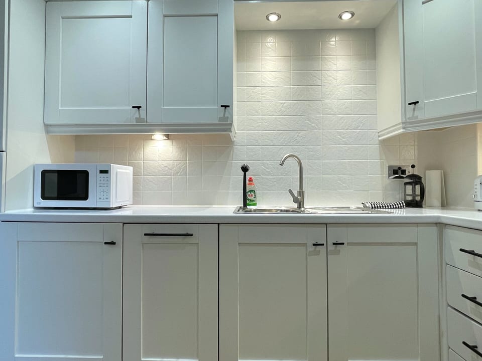 Standard Apartment | Private kitchen | Full-size fridge, microwave, oven, stovetop