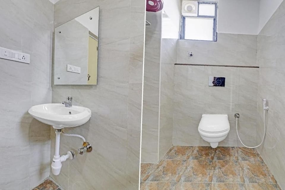 Shower, towels, soap, shampoo