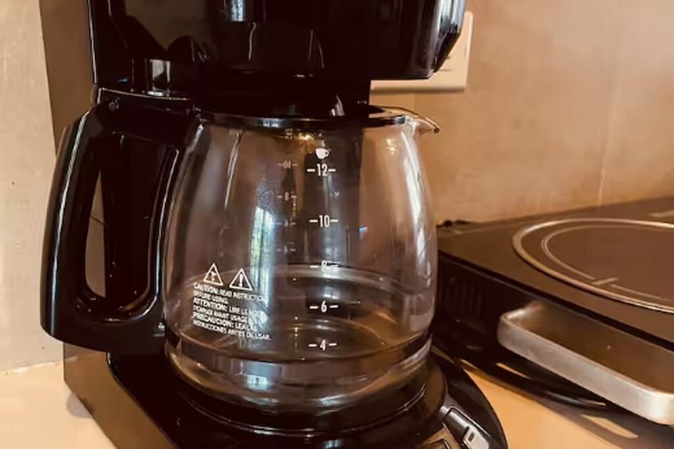 1-12 cup coffee pot with sugar and creamer provided