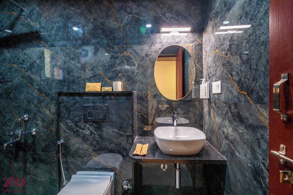 Superior Cottage, Balcony, Pool View | Bathroom | Shower, bidet, towels, soap