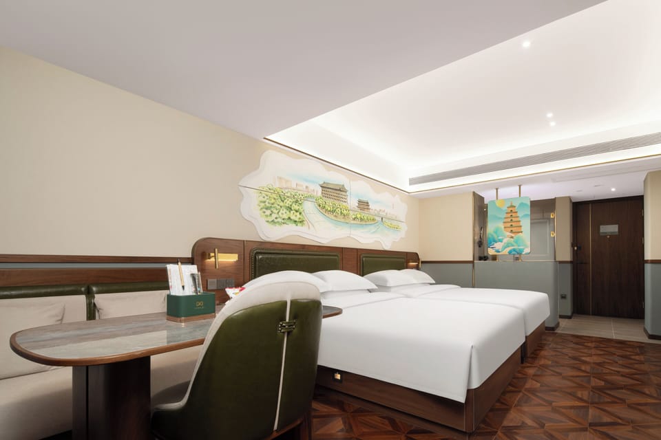 Classic Twin Room | Minibar (free items), desk, laptop workspace, blackout drapes