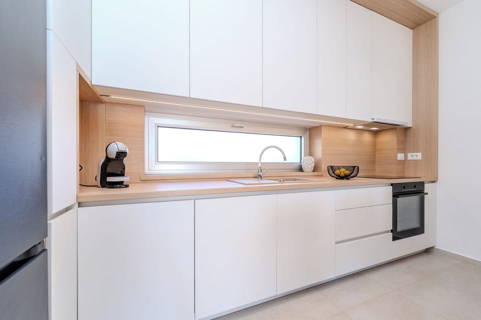 Villa | Private kitchen | Espresso maker, fridge, microwave, oven