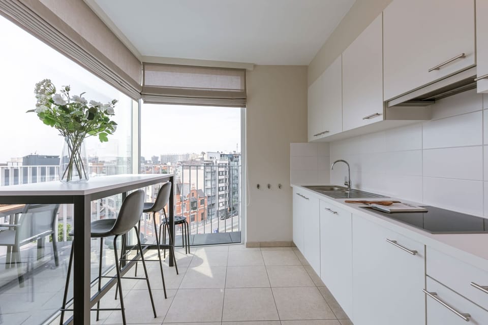 Light filled kitchen with a view