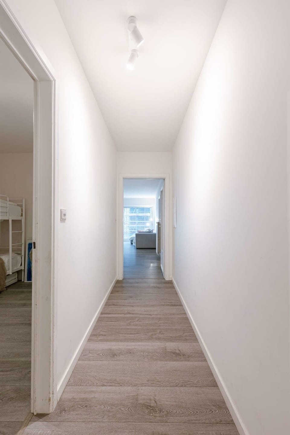 Hallway from the living area to the bedroom