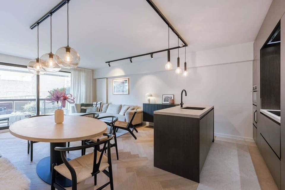 Living room with dining room