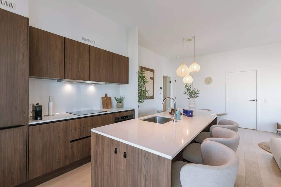 Bright open-plan kitchen