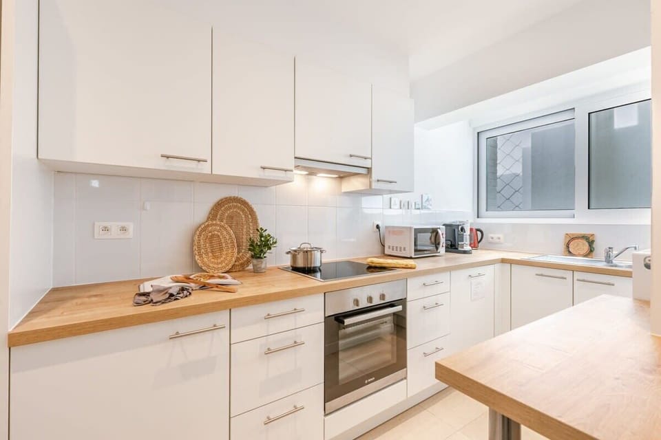Cozy kitchen with a lot of storage space
