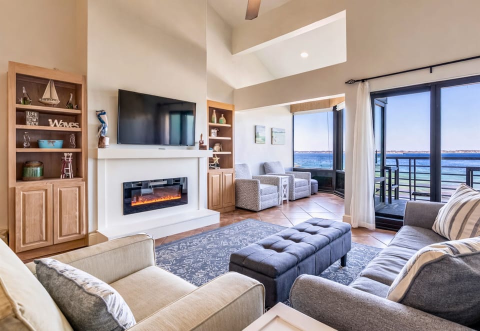 Enjoy a spacious seating area filled with natural light, perfect for gathering with friends or family.