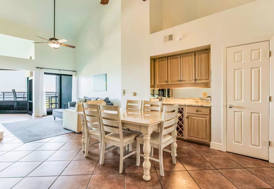 The open dining and kitchen layout keeps the space feeling connected and easygoing.