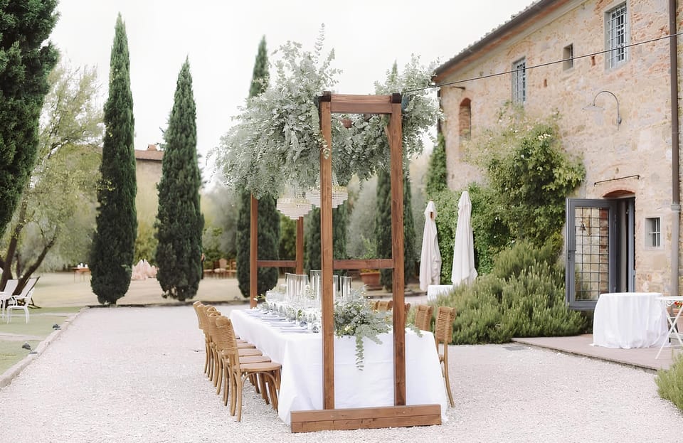 Outdoor banquet area